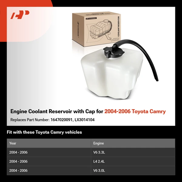 Engine Coolant Reservoir with Cap for 2004-2006 Toyota Camry