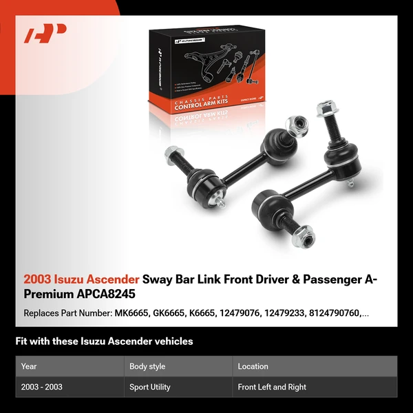 2003 Isuzu Ascender Sway Bar Link Front Driver & Passenger A-Premium APCA8245