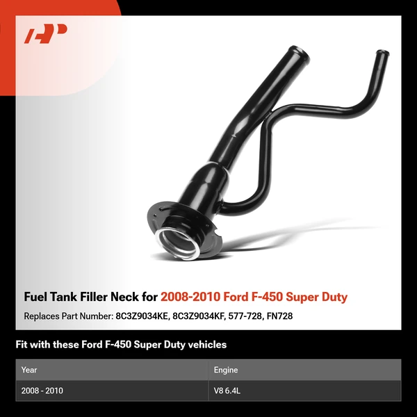 Fuel Tank Filler Neck for 2008-2010 Ford F-450 Super Duty