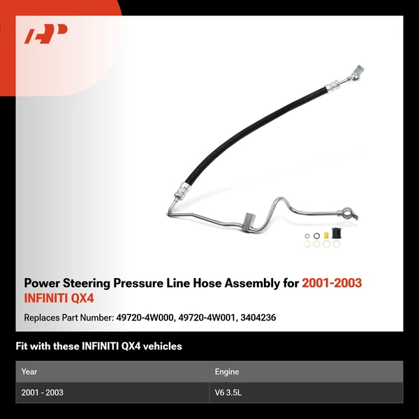 Power Steering Pressure Line Hose Assembly for 2001-2003 INFINITI QX4