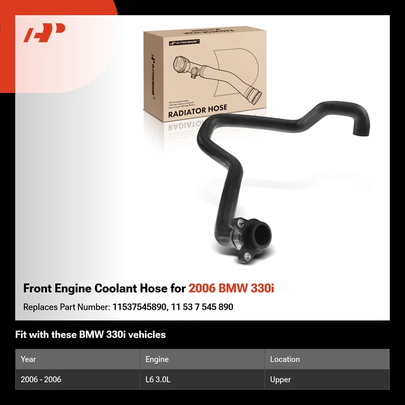 Front Engine Coolant Hose for 2006 BMW 330i