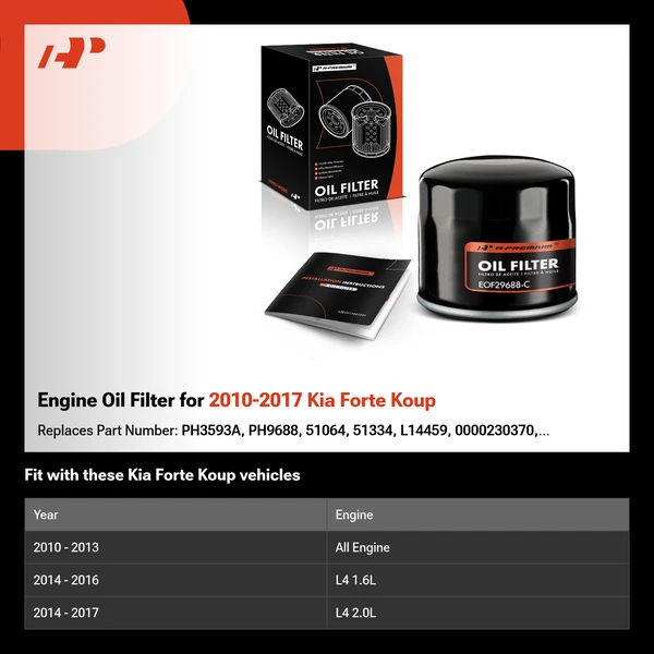 Engine Oil Filter for 2010-2017 Kia Forte Koup