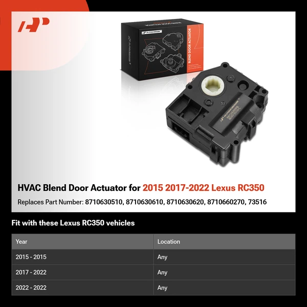 HVAC Blend Door Actuator for 2015 2017-2022 Lexus RC350