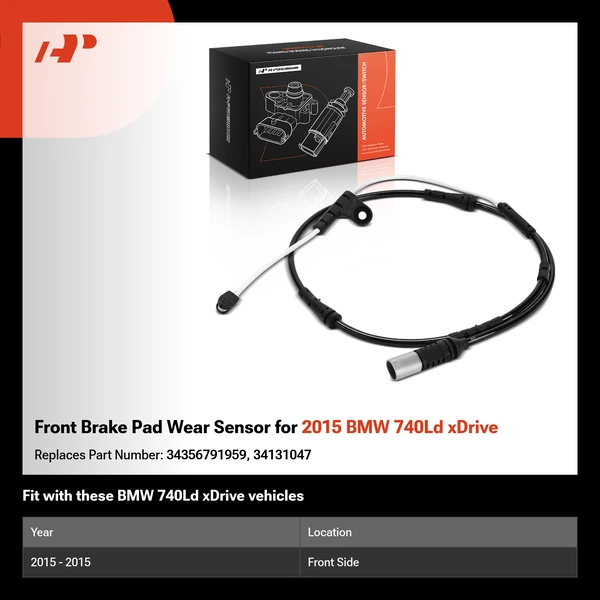 Front Brake Pad Wear Sensor for 2015 BMW 740Ld xDrive
