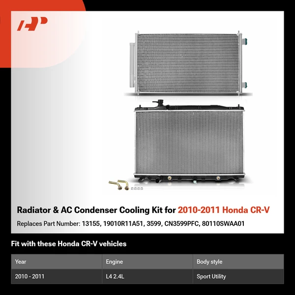 Radiator & AC Condenser Cooling Kit for 2010-2011 Honda CR-V