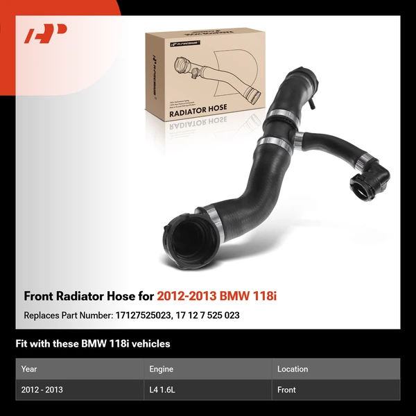 Front Radiator Hose for 2012-2013 BMW 118i