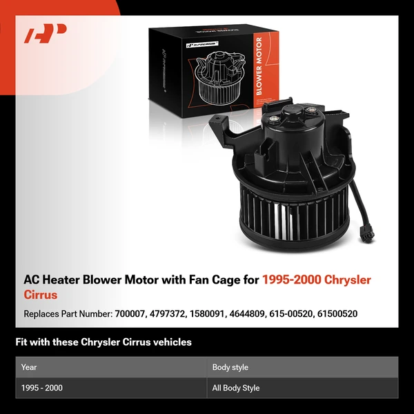 AC Heater Blower Motor with Fan Cage for 1995-2000 Chrysler Cirrus