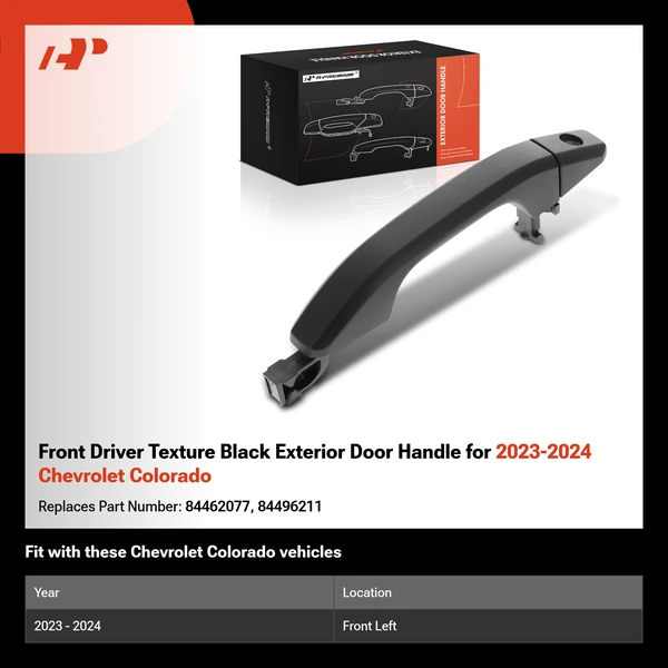 Front Driver Texture Black Exterior Door Handle for 2023-2024 Chevrolet Colorado