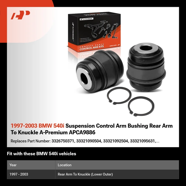 1997-2003 BMW 540i Suspension Control Arm Bushing Rear Arm To Knuckle A-Premium APCA9886