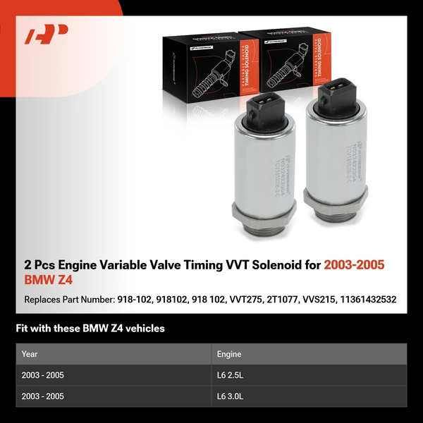 2 Pcs Engine Variable Valve Timing VVT Solenoid for 2003-2005 BMW Z4