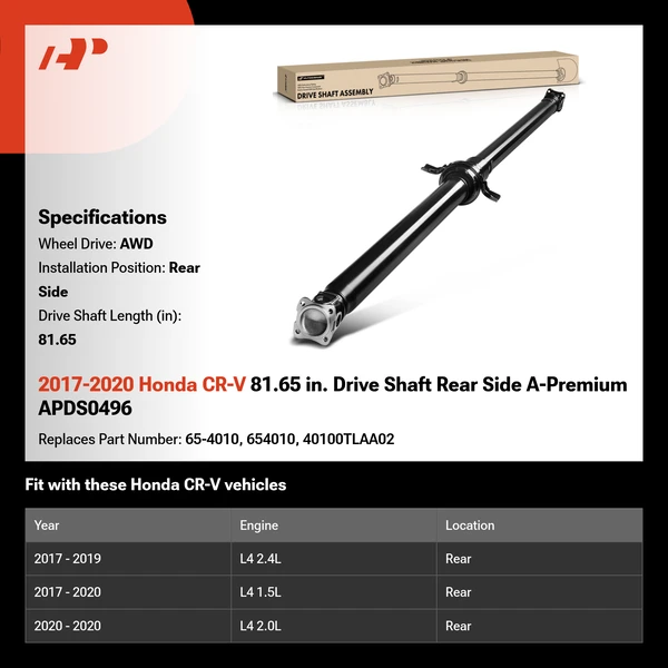 2017-2020 Honda CR-V 81.65 in. Drive Shaft Rear Side A-Premium APDS0496