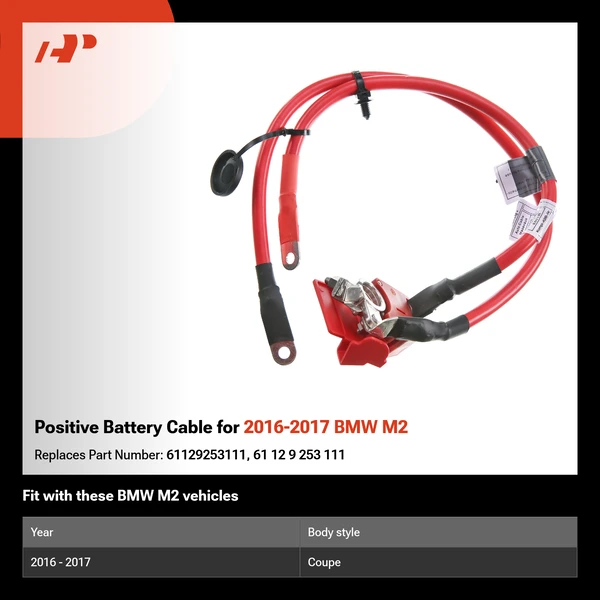 Positive Battery Cable for 2016-2017 BMW M2