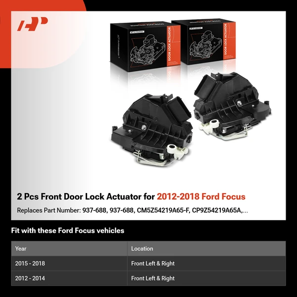 2 Pcs Front Door Lock Actuator for 2012-2018 Ford Focus