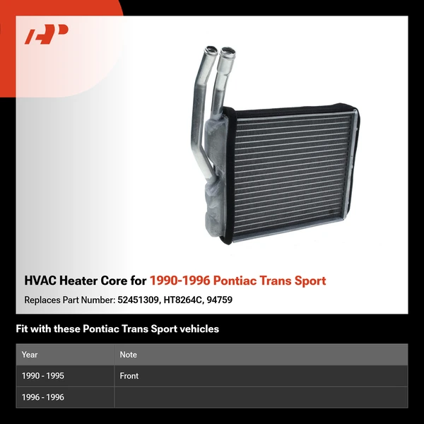 HVAC Heater Core for 1990-1996 Pontiac Trans Sport