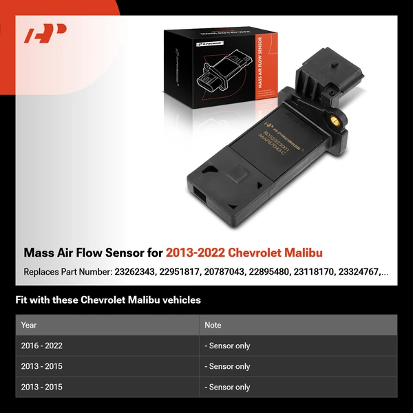 Mass Air Flow Sensor for 2013-2022 Chevrolet Malibu