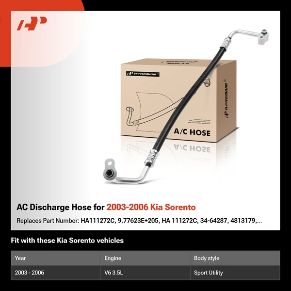 AC Discharge Hose for 2003-2006 Kia Sorento