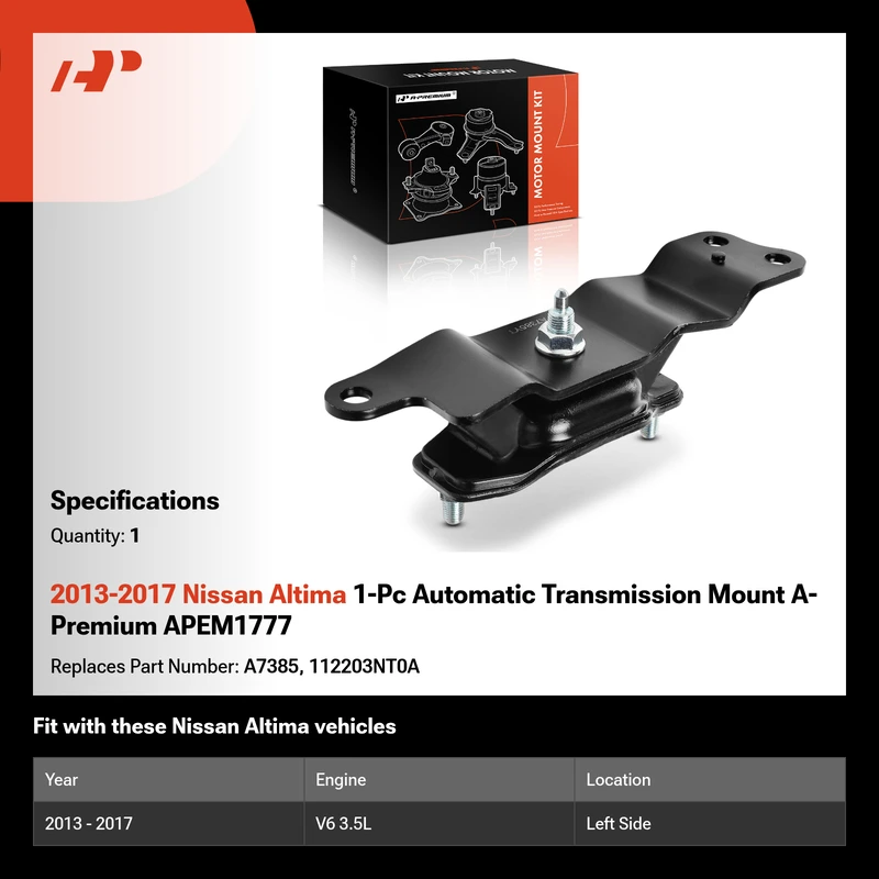 2013-2017 Nissan Altima 1-Pc Automatic Transmission Mount A-Premium APEM1777