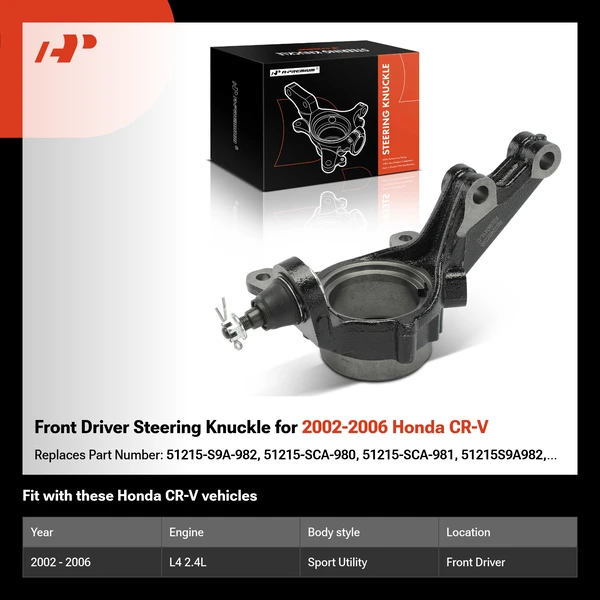 Front Driver Steering Knuckle for 2002-2006 Honda CR-V