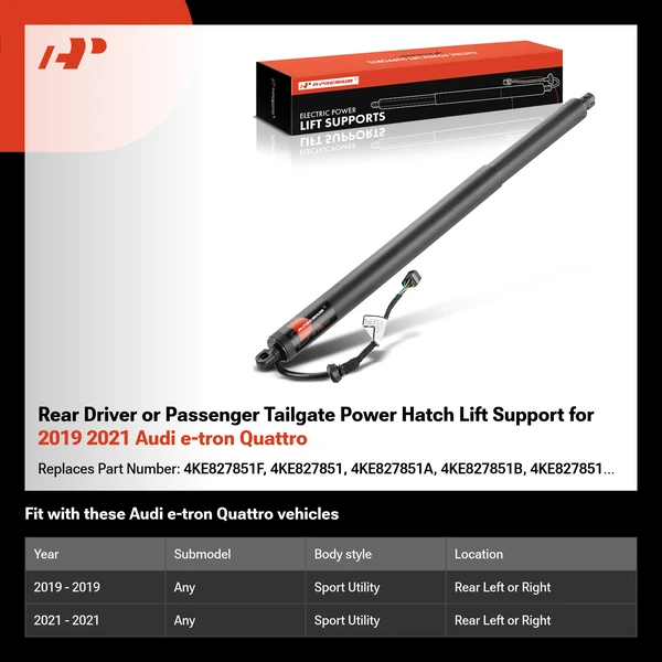 Rear Driver or Passenger Tailgate Power Hatch Lift Support for 2019 2021 Audi e-tron Quattro