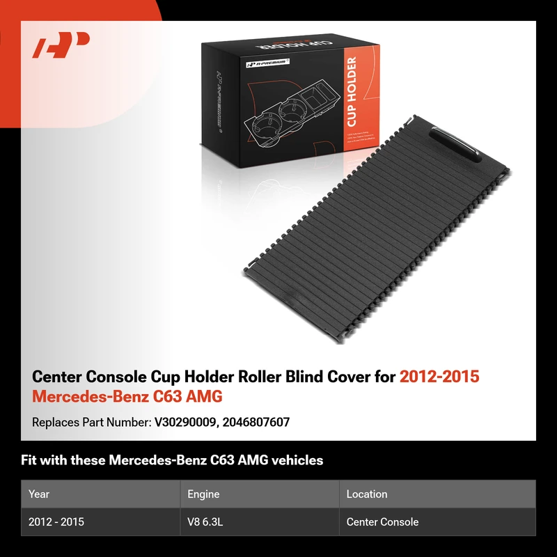 Center Console Cup Holder Roller Blind Cover for 2012-2015 Mercedes-Benz C63 AMG