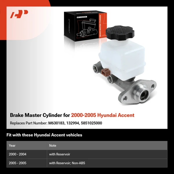 Brake Master Cylinder for 2000-2005 Hyundai Accent