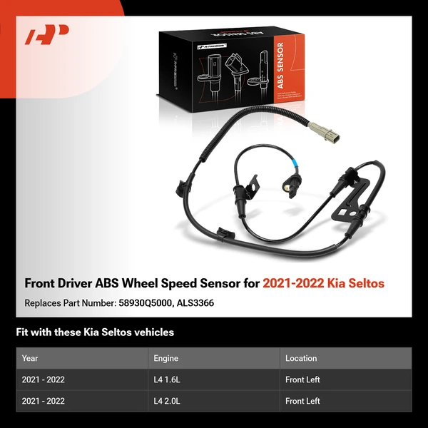 Front Driver ABS Wheel Speed Sensor for 2021-2022 Kia Seltos