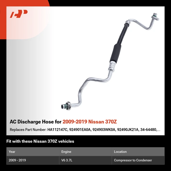 AC Discharge Hose for 2009-2019 Nissan 370Z