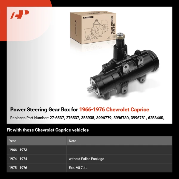 Power Steering Gear Box for 1966-1976 Chevrolet Caprice