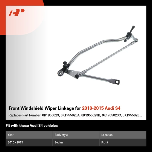 Front Windshield Wiper Linkage for 2010-2015 Audi S4