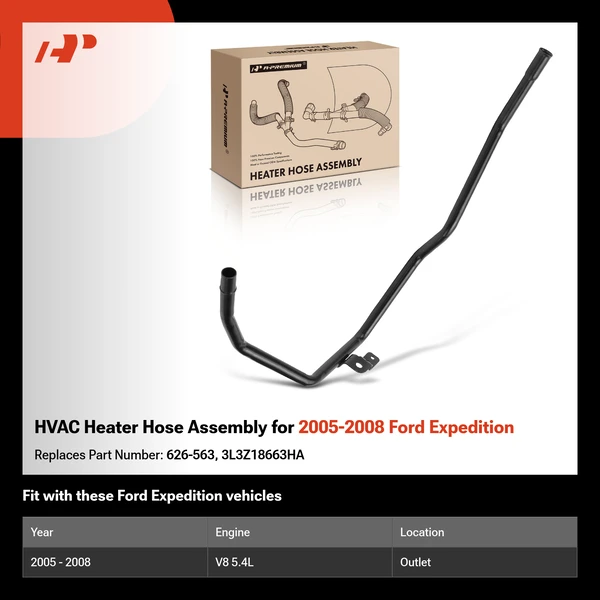 HVAC Heater Hose Assembly for 2005-2008 Ford Expedition