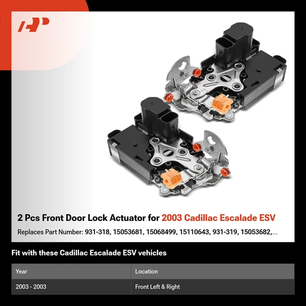 2 Pcs Front Door Lock Actuator for 2003 Cadillac Escalade ESV