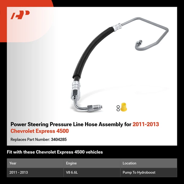 Power Steering Pressure Line Hose Assembly for 2011-2013 Chevrolet Express 4500