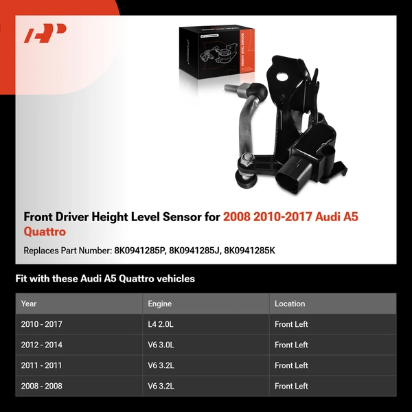 Front Driver Height Level Sensor for 2008 2010-2017 Audi A5 Quattro