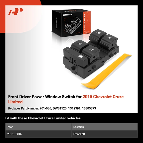 Front Driver Power Window Switch for 2016 Chevrolet Cruze Limited