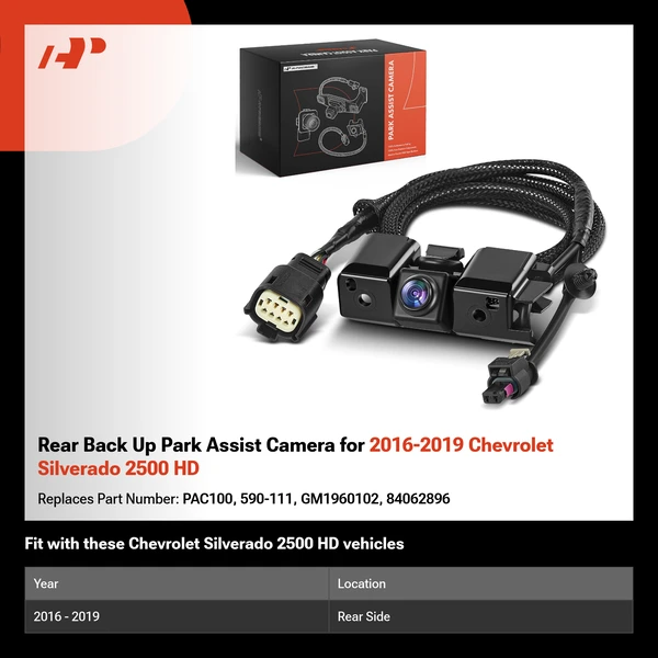 Rear Back Up Park Assist Camera for 2016-2019 Chevrolet Silverado 2500 HD