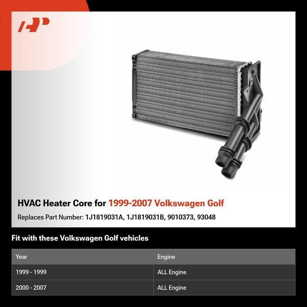 HVAC Heater Core for 1999-2007 Volkswagen Golf