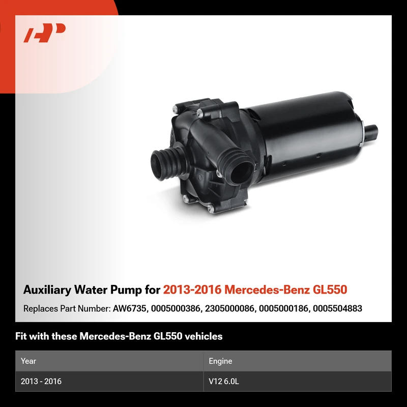 Auxiliary Water Pump for 2013-2016 Mercedes-Benz GL550