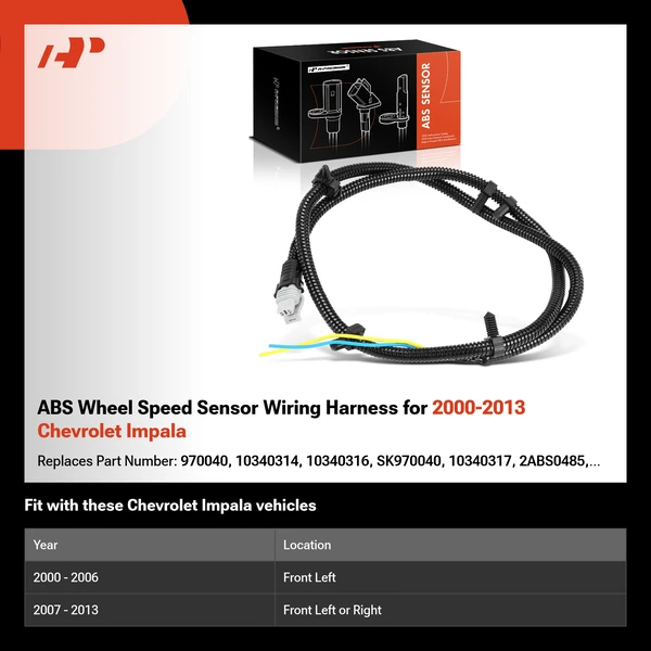 ABS Wheel Speed Sensor Wiring Harness for 2000-2013 Chevrolet Impala