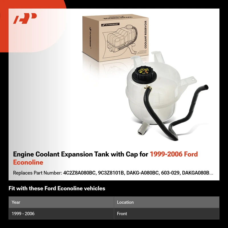 Engine Coolant Expansion Tank with Cap for 1999-2006 Ford Econoline