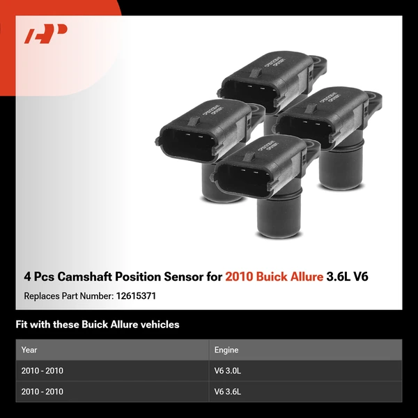 4 Pcs Camshaft Position Sensor for 2010 Buick Allure 3.6L V6