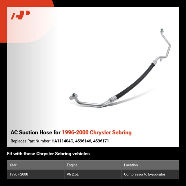 AC Suction Hose for 1996-2000 Chrysler Sebring