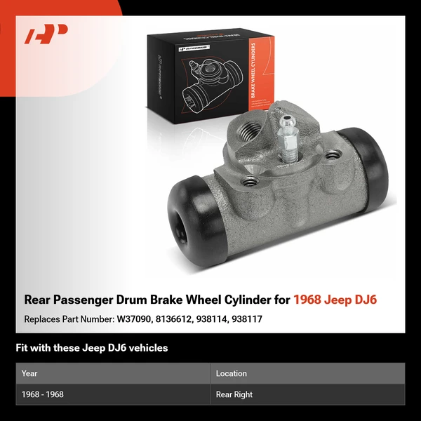 Rear Passenger Drum Brake Wheel Cylinder for 1968 Jeep DJ6