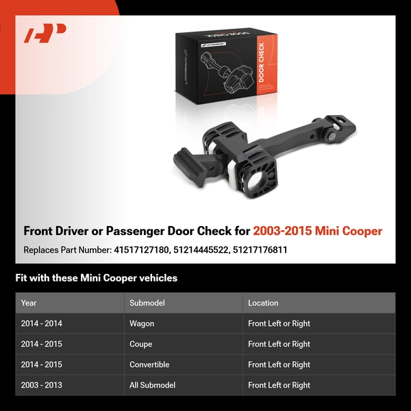 Front Driver or Passenger Door Check for 2003-2015 Mini Cooper