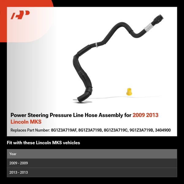 Power Steering Pressure Line Hose Assembly for 2009 2013 Lincoln MKS