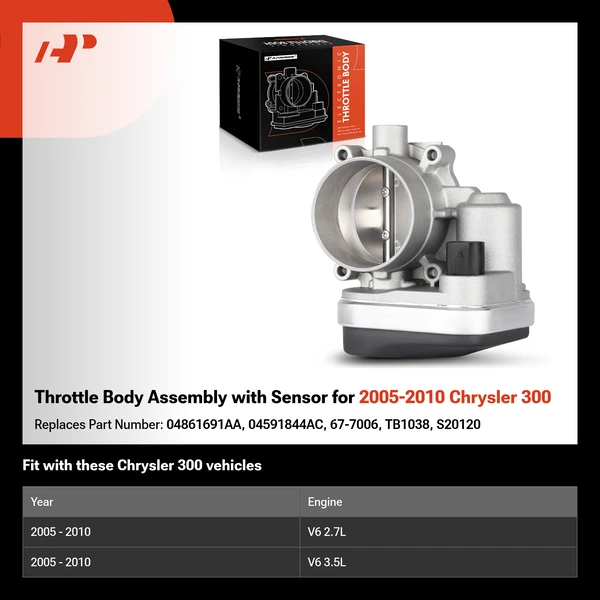 Throttle Body Assembly with Sensor for 2005-2010 Chrysler 300