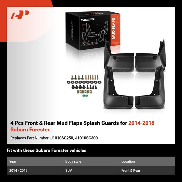 4 Pcs Front & Rear Mud Flaps Splash Guards for 2014-2018 Subaru Forester