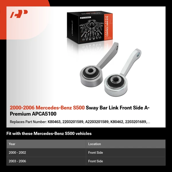 2000-2006 Mercedes-Benz S500 Sway Bar Link Front Side A-Premium APCA5100