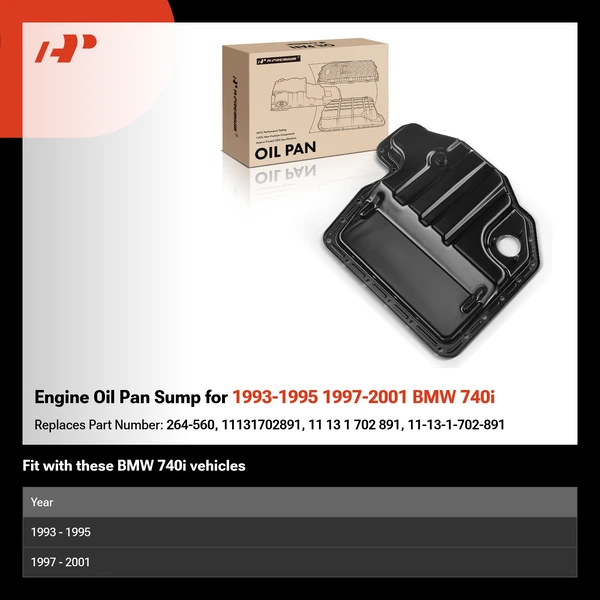 Engine Oil Pan Sump for 1993-1995 1997-2001 BMW 740i