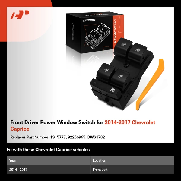 Front Driver Power Window Switch for 2014-2017 Chevrolet Caprice