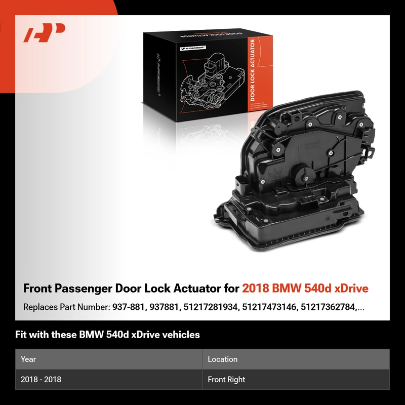 Front Passenger Door Lock Actuator for 2018 BMW 540d xDrive